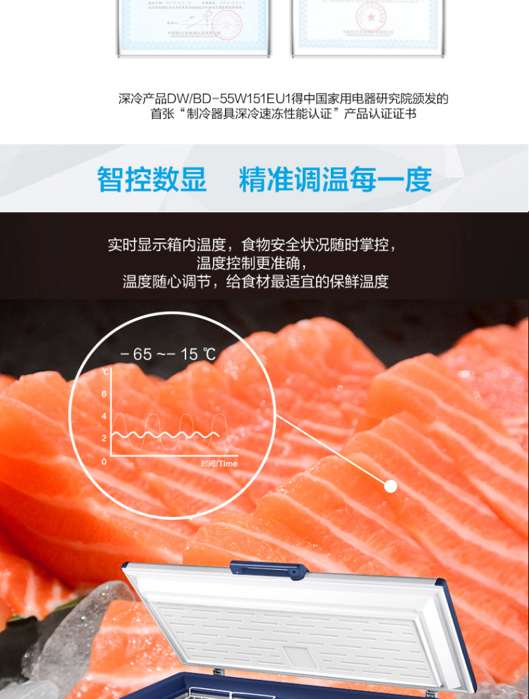 haier海尔商用超低温冰柜零下60度海鲜金枪鱼速冻低温冷冻柜速冻