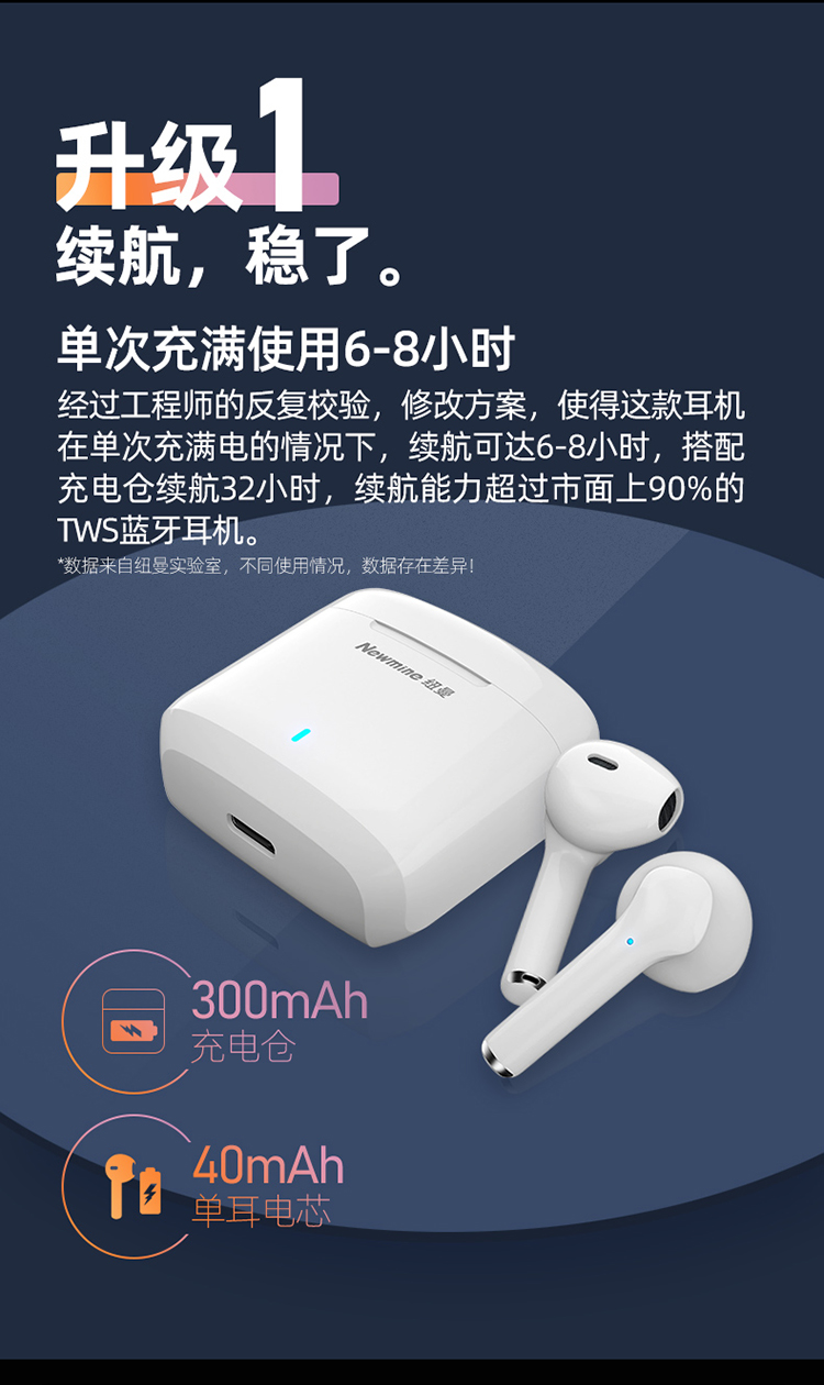newsmy/纽曼tws-x5 真无线蓝牙耳机 半入耳式 音乐耳机 运动耳麦 迷你