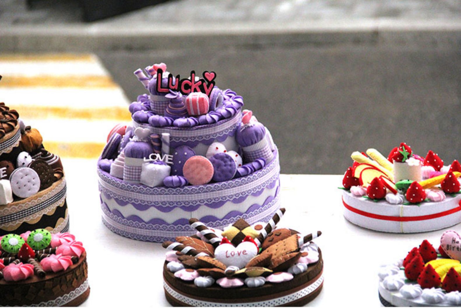 蛋糕摆件不织布手工diy材料包亲子成人制作装饰品美工美劳课美术双层