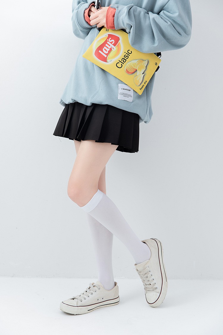 白丝袜女萝莉过膝袜护士丝袜白色超薄天鹅绒中筒学生小腿袜女费琳