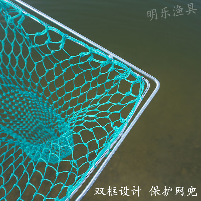 《平头抄网全套捕鱼捞鱼抄鱼网钓鱼网兜捞网鱼网鱼护抄网二合一新款