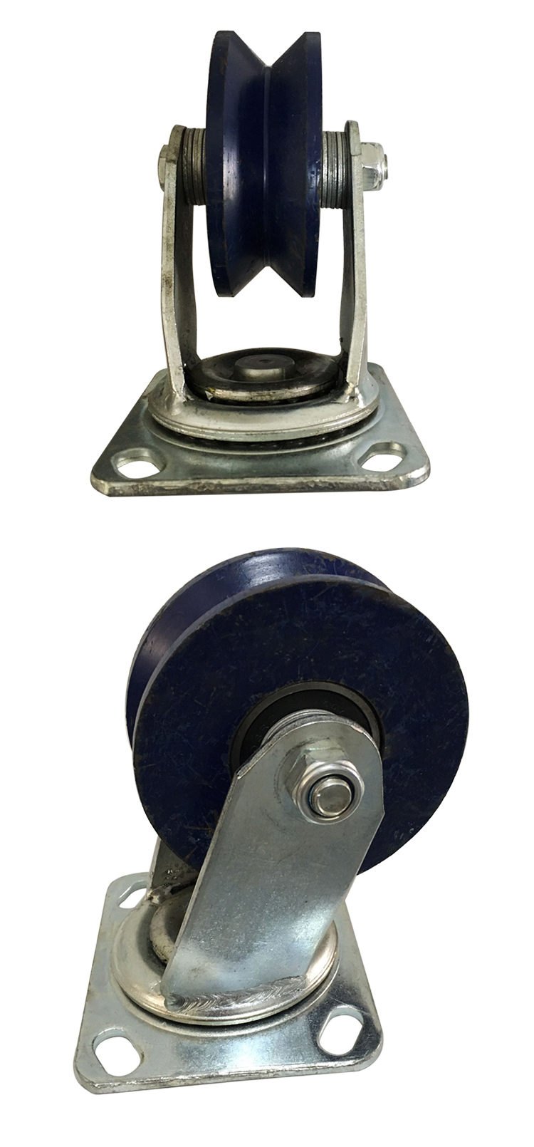 定做铸铁轨道轮轮滑轮型钢丝绳型三角铁槽轮全铁导轨轮子脚轮