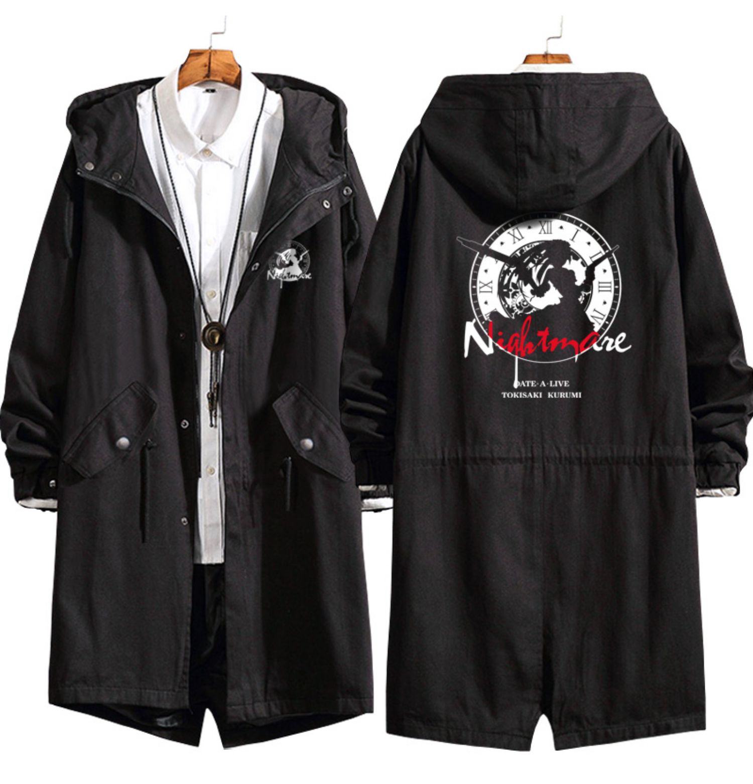 新品热卖约会大作战周边时崎狂三风衣秋冬外套连帽大衣男女二次元动漫