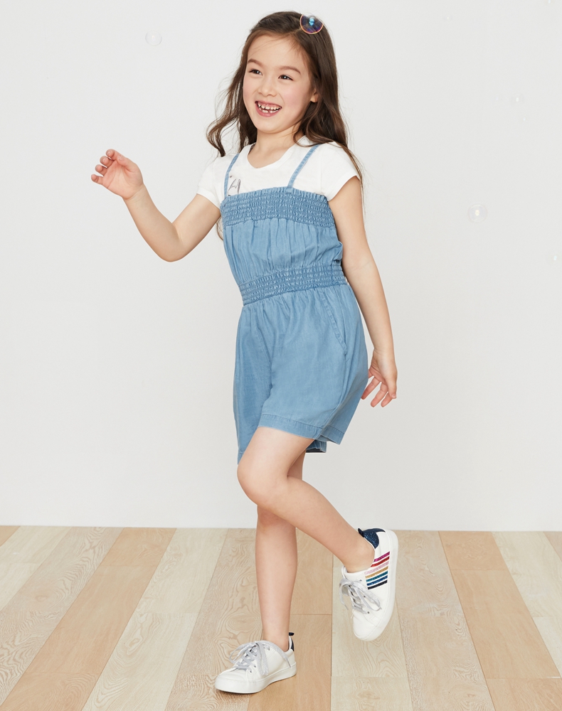 gap女童休闲吊带薄款连体裤夏季436405e儿童裤子洋气童装