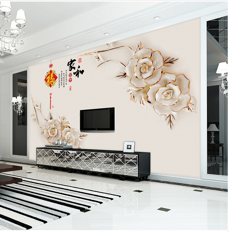 5d立体现代简约客厅卧室定制电视背景墙壁纸电视墙壁画无纺布墙纸墙纸