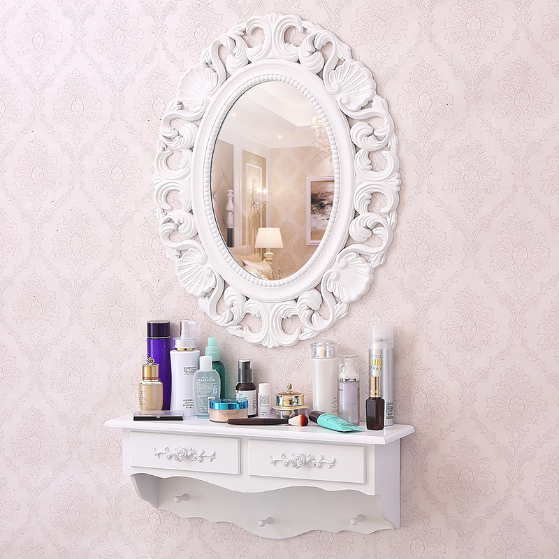 逸家伴侣化妆柜墙上梳妆台挂墙式简约壁挂卧室小挂墙上免打孔多功能省