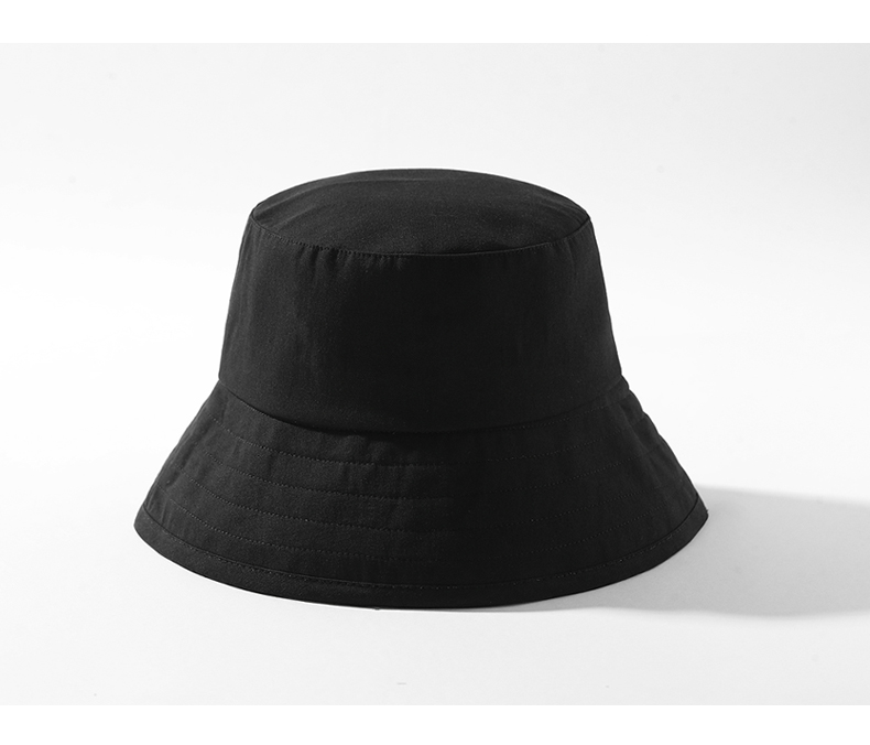 new lake黑色渔夫帽女夏季日系遮脸百搭遮阳帽防晒防紫外线太阳帽子