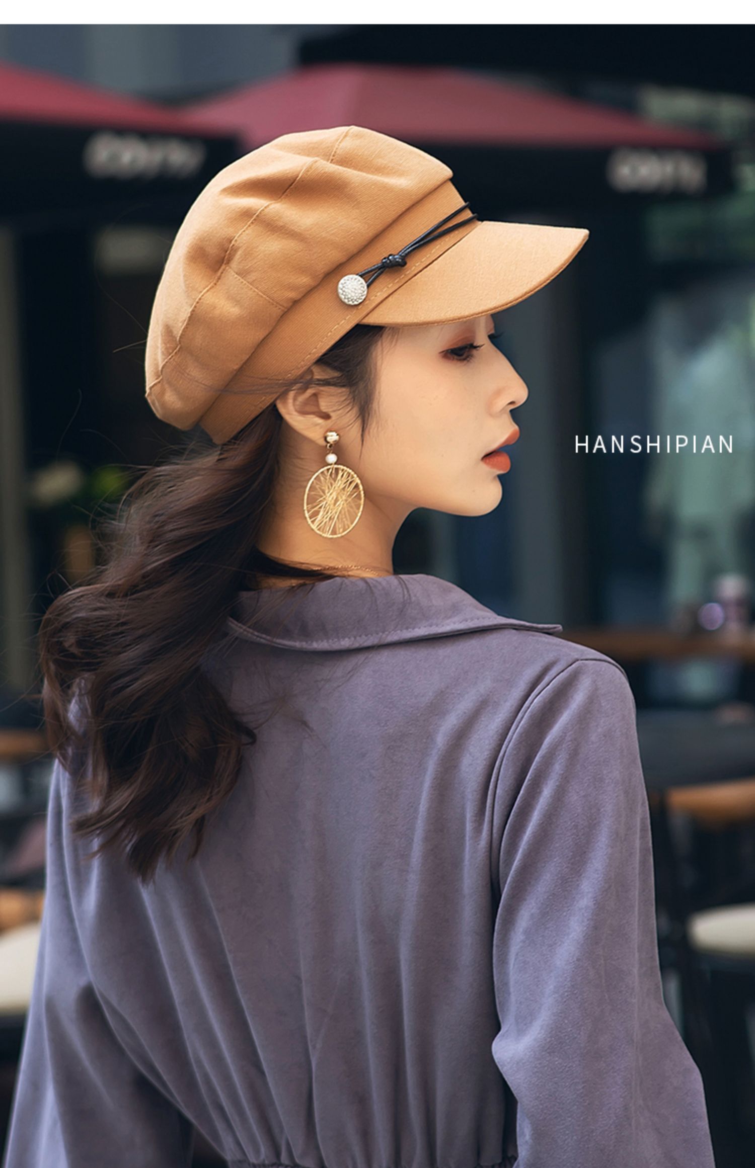 帽子女春秋季薄款八角帽百搭时尚韩版潮新款鸭舌帽复古英伦海军帽军帽