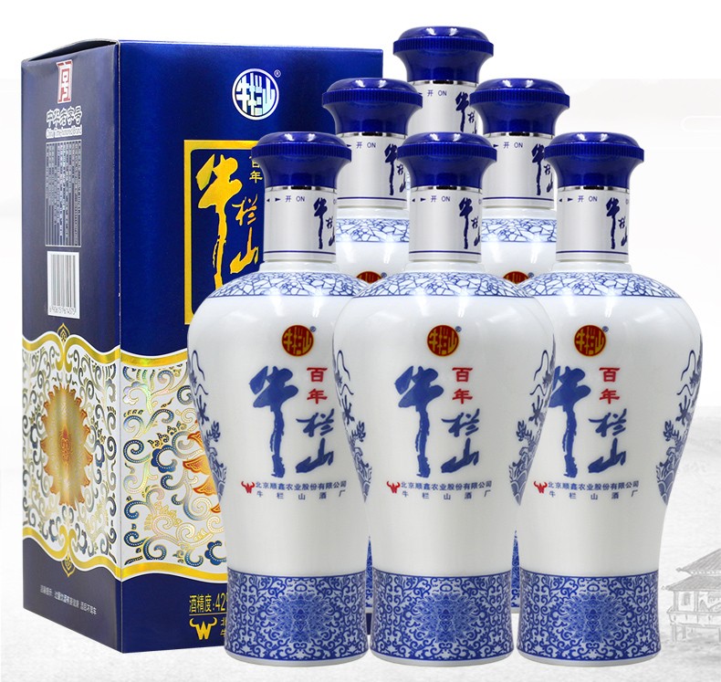 牛栏山二锅头42度陈酿12浓香型白酒商务送礼瓷瓶装450ml整箱6瓶
