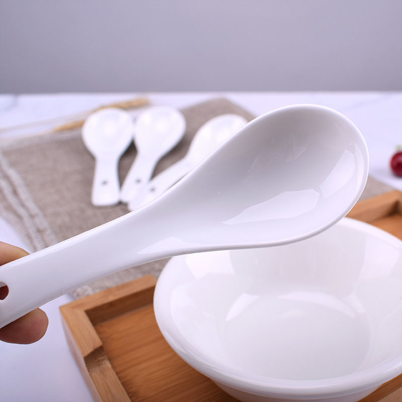 苏宁放心购勺子瓷勺调羹小汤勺汤匙瓢羹陶瓷喝汤家用商用酒店餐厅饭店