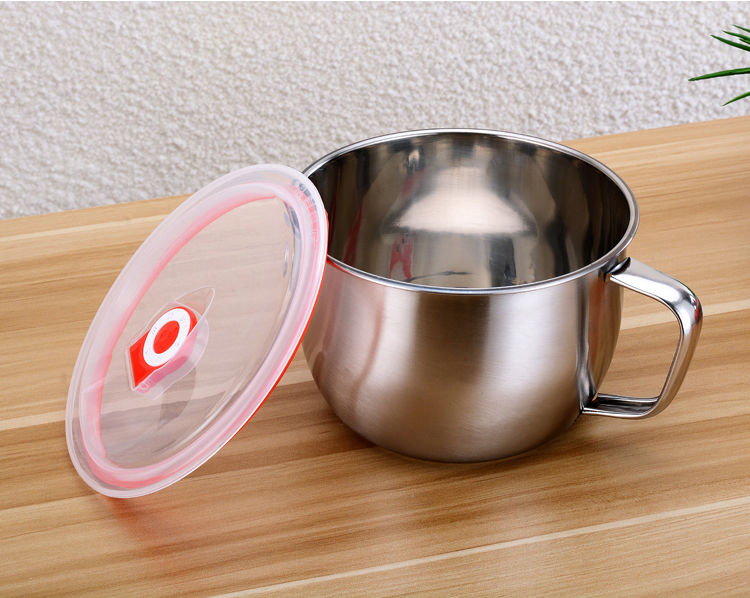 加厚1300ml全钢不锈钢泡面杯快餐杯家用带盖饭碗饭盒大号方便面碗