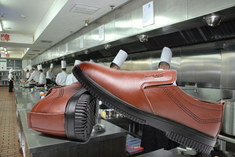 厨王皮鞋男耐磨劳保鞋厨师工作鞋厨房防滑防水防油套脚安全鞋简畅休闲