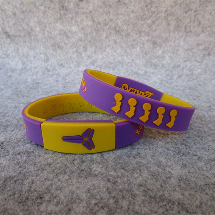 篮球球星湖人24号科比横标运动手环硅胶白色夜光腕带球迷饰品加厚m3