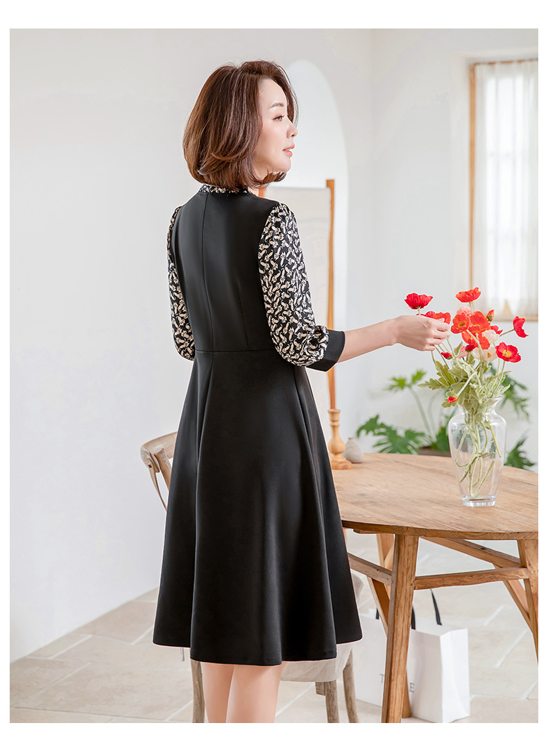 香颜品牌秋装洋气雪纺连衣裙阔太太高贵女秋装气质过膝裙子