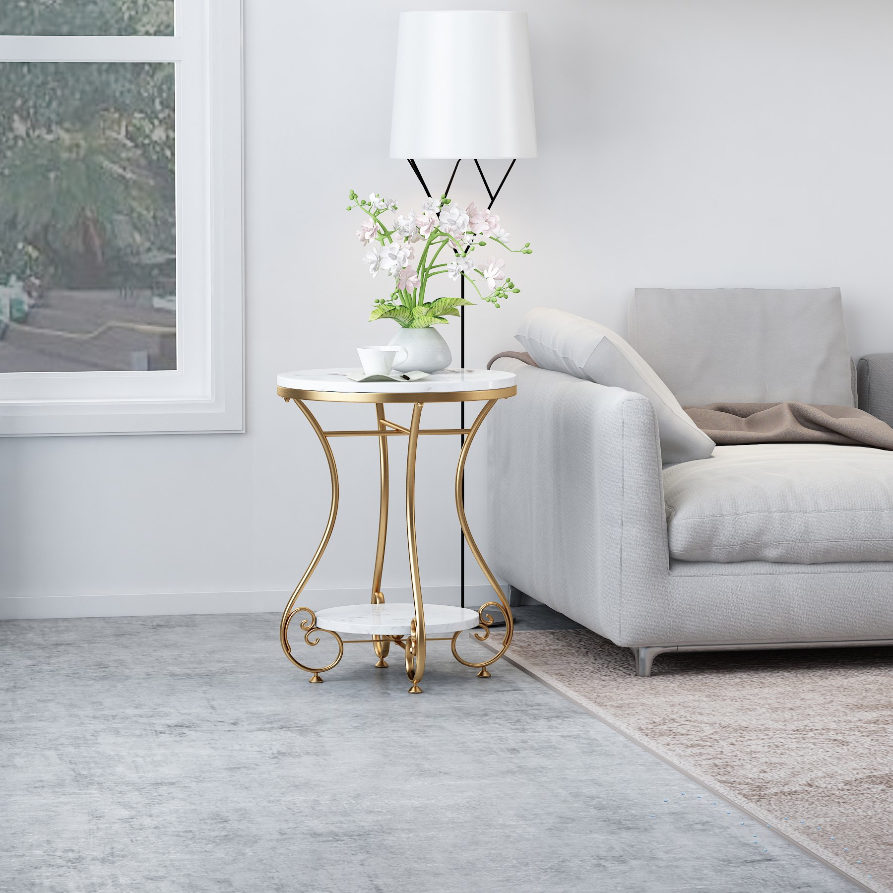 寻木匠北欧简约现代轻奢边几边桌小茶几客厅迷你桌子大理石角几阳台