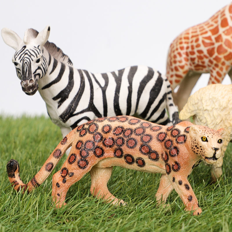 动物玩具收纳盒套装仿真野生动物模型老虎狮子塑胶模型男女孩玩具吼叫