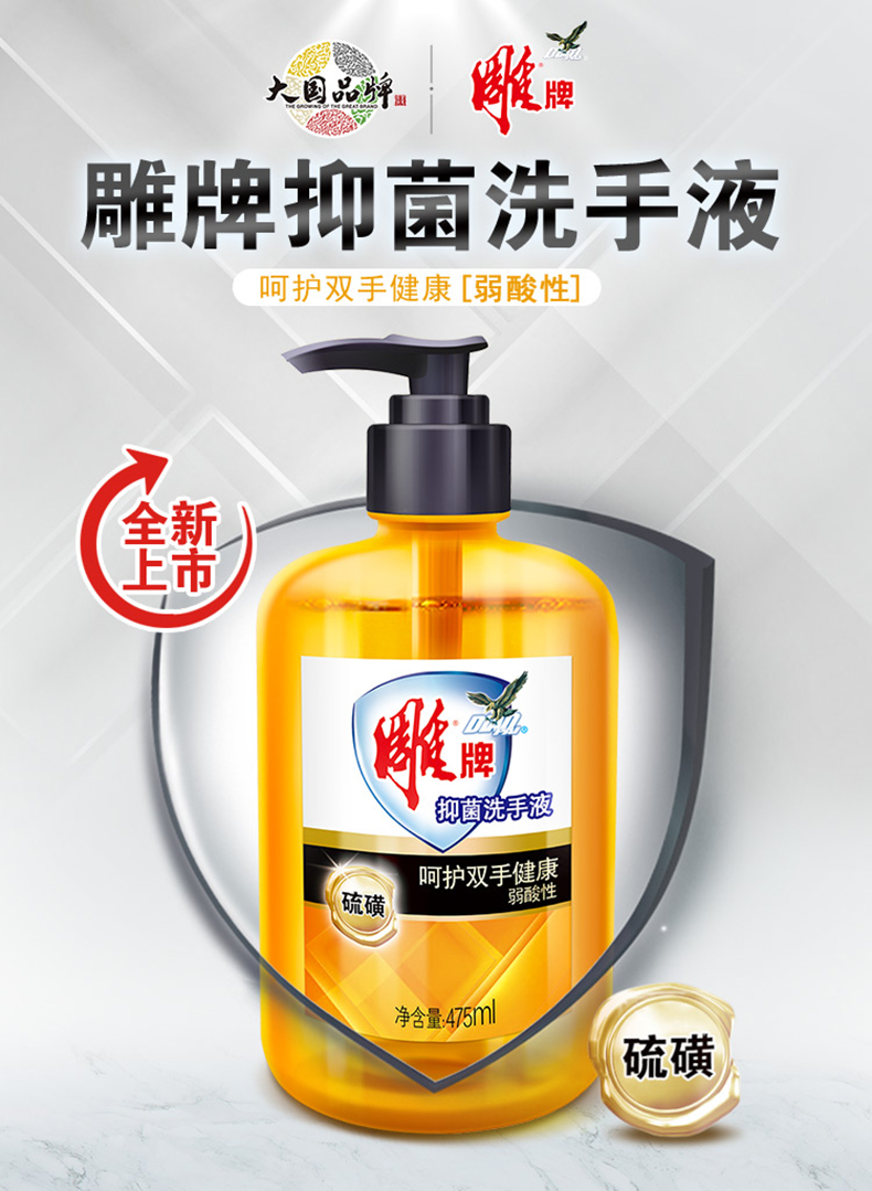 雕牌洗手液硫磺抑菌洗手液475ml*2瓶(xsy-lhyj-475ml-2)