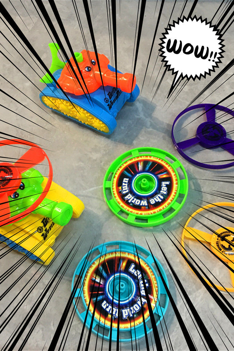 陀螺玩具儿童拉线飞碟旋转陀螺手拉两用创意抖音同款好玩的小玩意