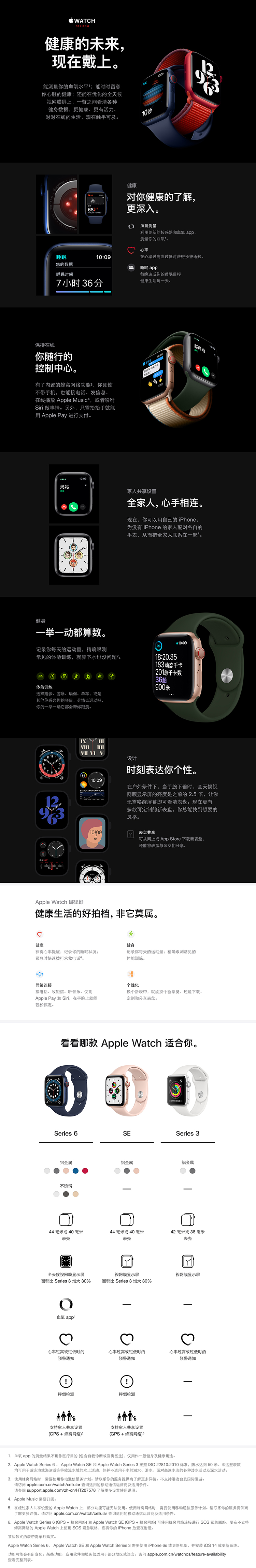 Apple智能手表Apple Watch Series6 40mm Apple Watch Series 6 40毫米 