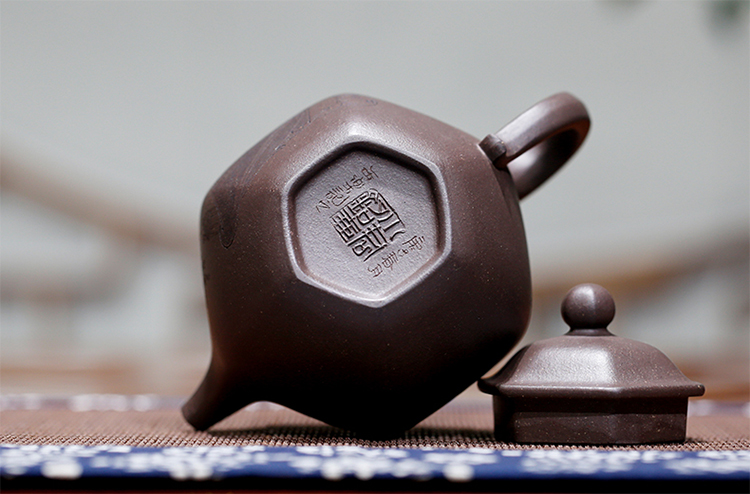 宜兴紫砂壶高工范小君原矿天青泥 六方掇球 方壶方器纯全手工茶壶 方