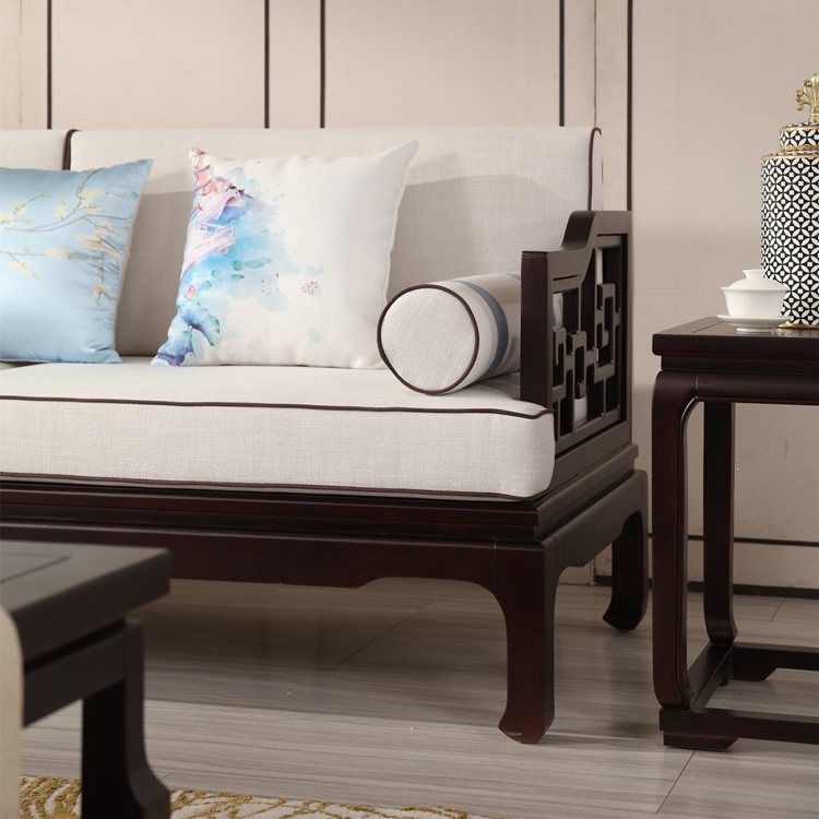 新中式实木沙发组合大小户型现代简约藤印象中国风禅意古典别墅家具