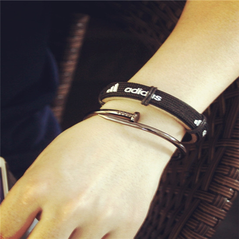 韩国ulzzang原宿勾勾运动休闲学生手环 日系男女情侣百搭手链腕带