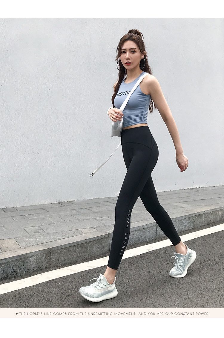 瑜伽裤紧身裤健身衣服女瑜伽服健身服运动裤紧身高腰运动健身裤 黑色