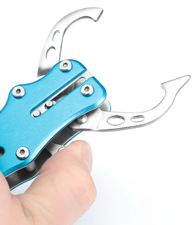 不锈钢控鱼器路亚钳多功能夹鱼器控鱼钳抓鱼器取鱼器夹鱼钳子红色控鱼