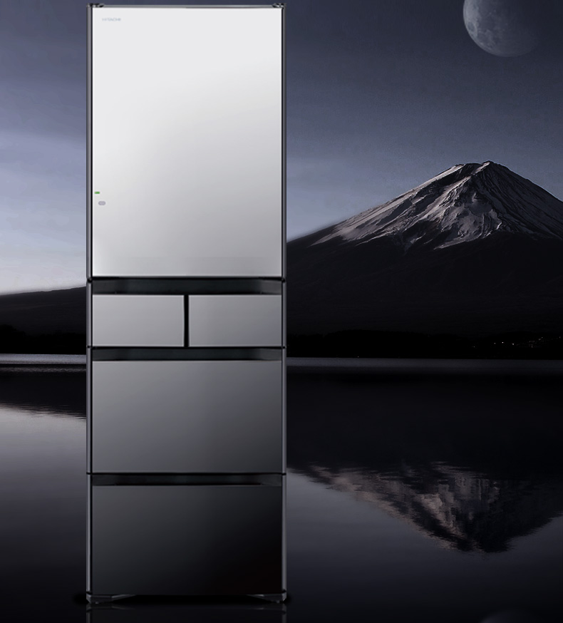 日立(hitachi)冰箱r-xg420kc 日立 hitachi日本原装进口水晶玻璃镜面