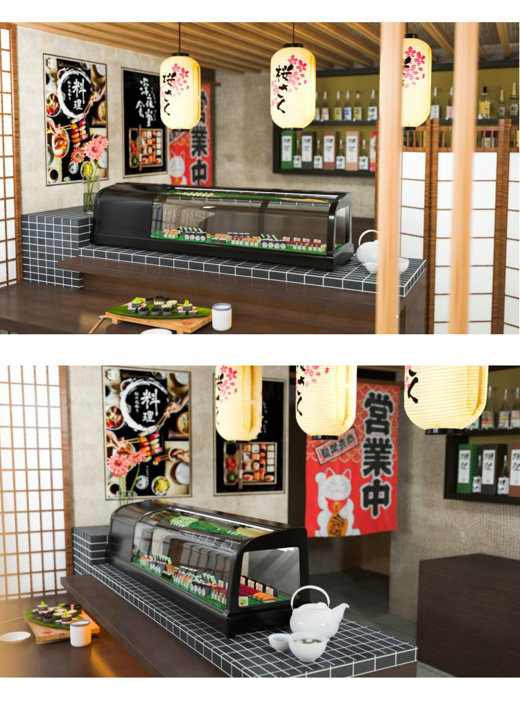 商用寿司刺身料理柜纳丽雅(naliya) 冷藏展示柜单层台式保鲜柜 小型