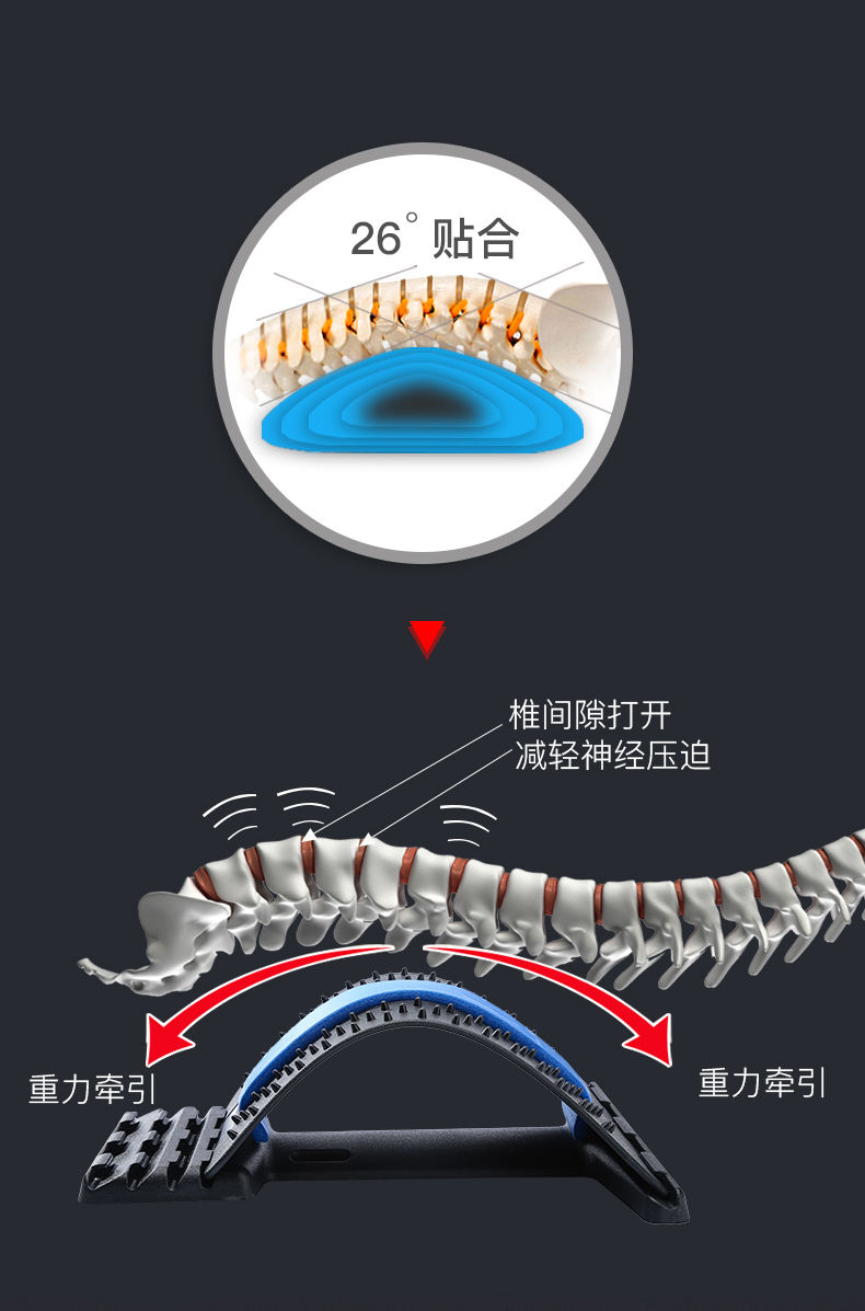 廠家直營南極人nanjiren腰部按摩器腰間盤突出牽引器家用拉伸腰椎矯正