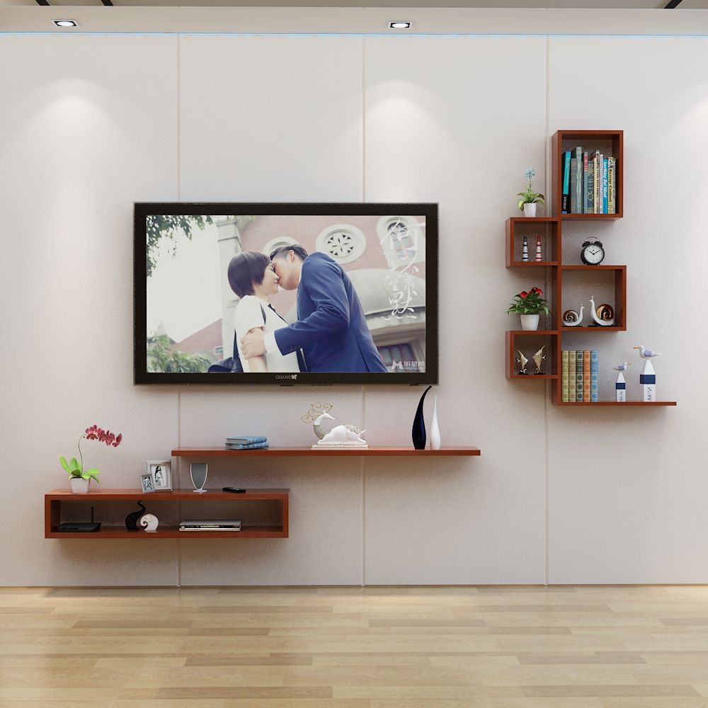 逸家伴侣创意格子简约电视柜装饰置物架搁板层架层板背景隔板墙壁挂架