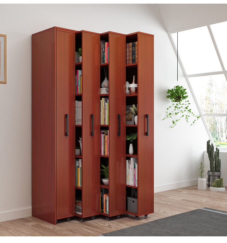 可移动书柜抽拉书架隐藏储物柜防尘隐形书柜抽屉收纳柜推拉柜定制 泰