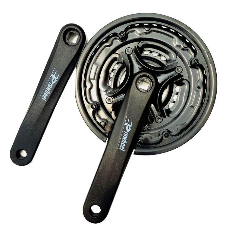 捷安特永久山地车牙盘3挡变速牙盘方孔前牙盘铝合金24速27速通用牙盘