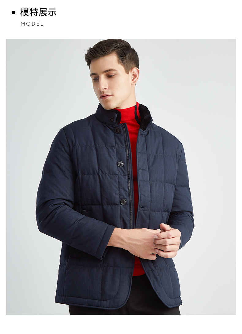 报喜鸟男装冬季商务休闲毛领羽绒服男士宽松中年冬天厚款外套