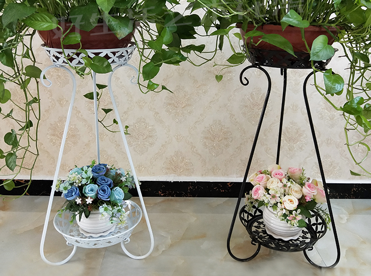 欧式室内花架子铁艺多层花篮架客厅阳台绿萝吊兰美式花架花盆架