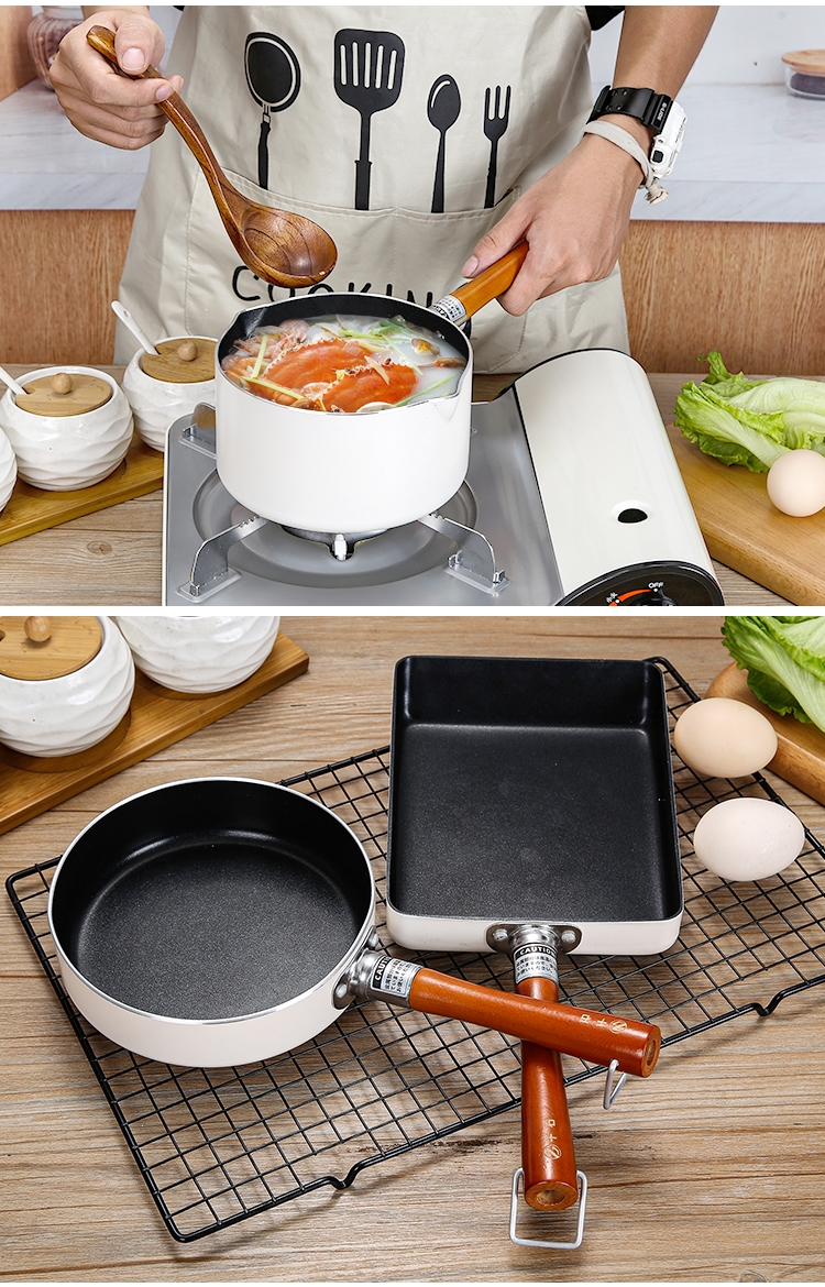 日式平底锅不粘锅煎锅烘焙精灵家用小煎锅煎饼玉子烧奶锅婴儿辅食锅