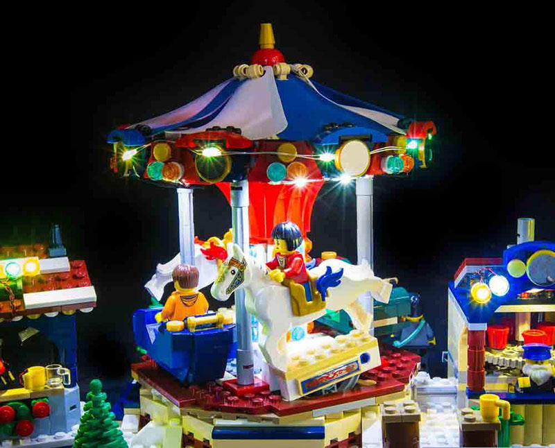 hibrick灯饰 适用乐高10235积木 圣诞冬日村庄市场 led灯具灯光 10235