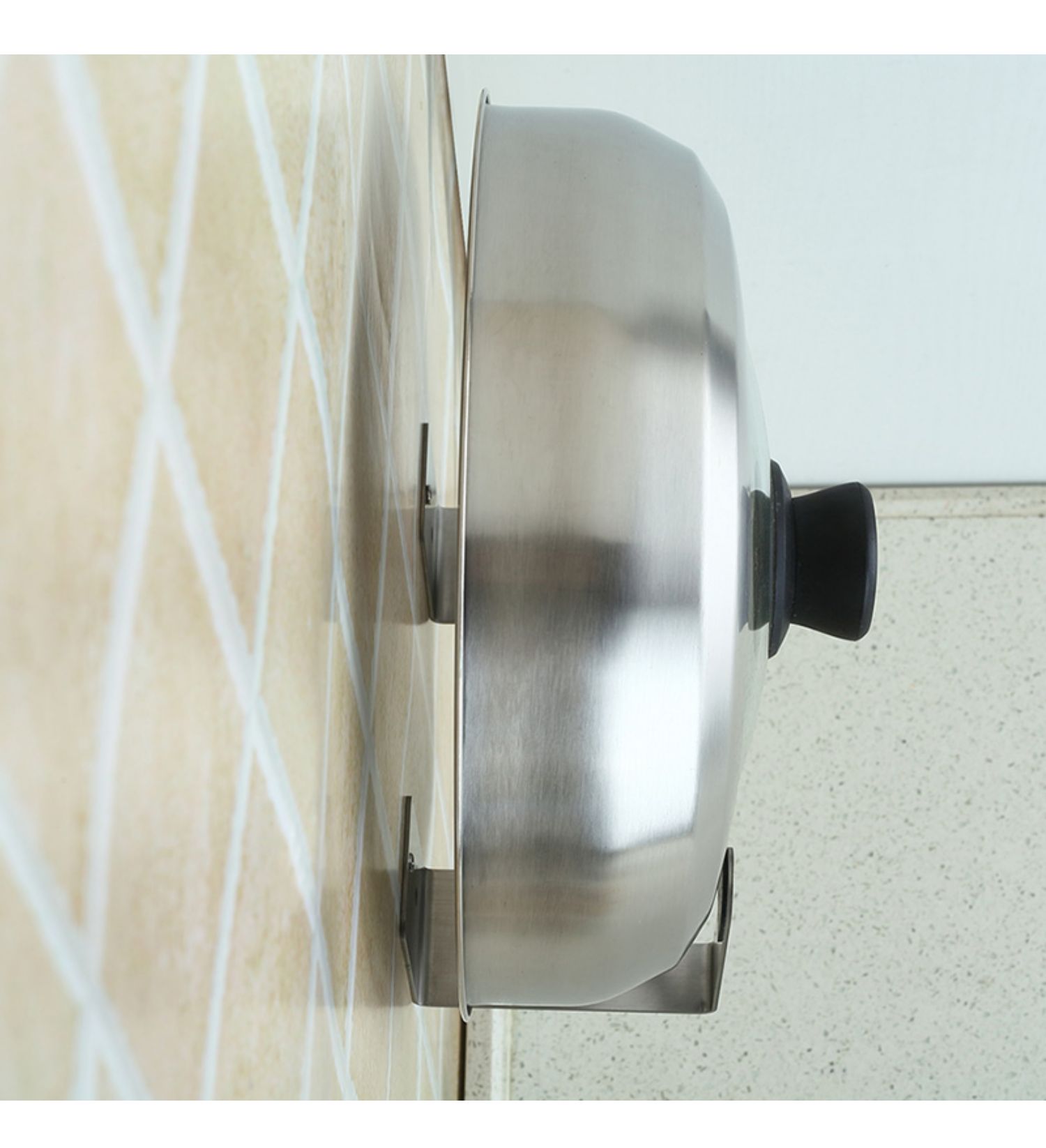 厨房锅盖收纳架壁挂式锅盖架304不锈钢免打孔墙上挂锅盖架子三维工匠