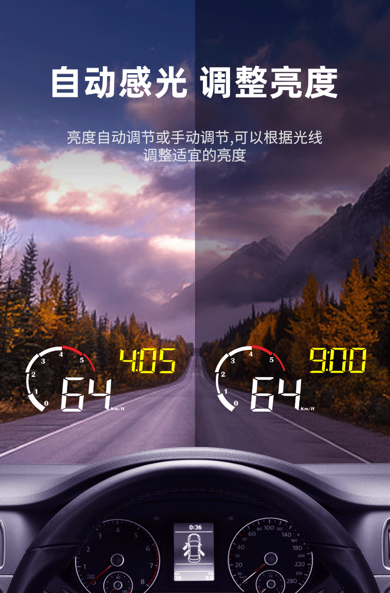 车萝卜(carrobot)车载导航w1 车载hud抬头显示器 带电子狗测速gps汽车