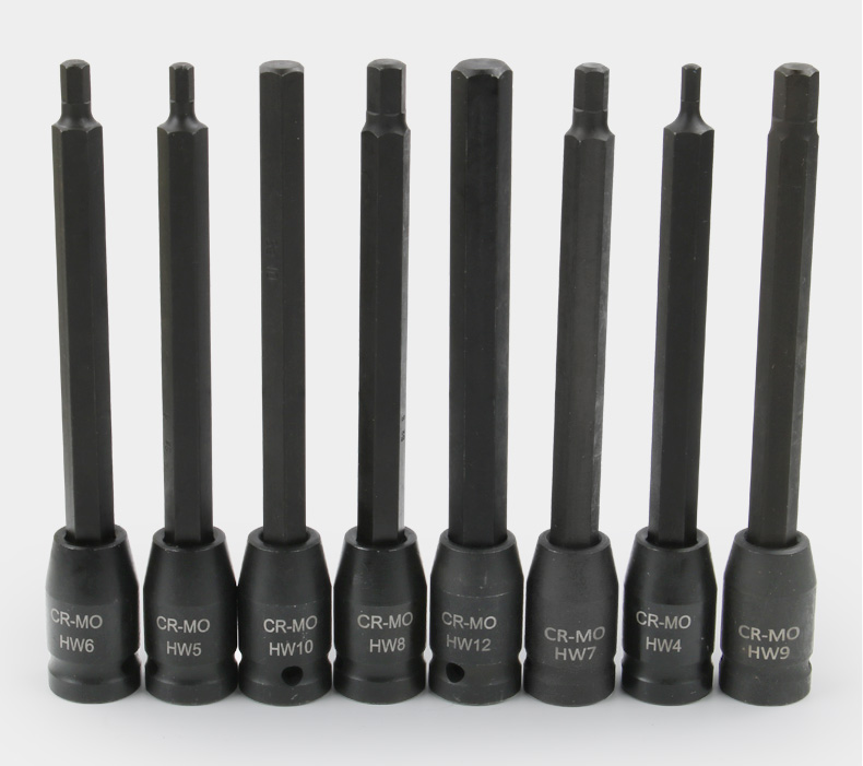 jing ping内六角套筒头1/2大飞风炮内六角批头加长型150长旋具套筒