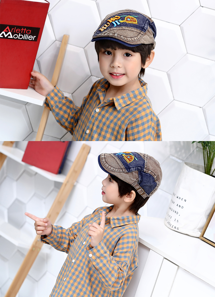 七斓儿童牛仔帽子春秋天男童贝雷帽348岁宝宝鸭舌帽6小童休闲帽子潮