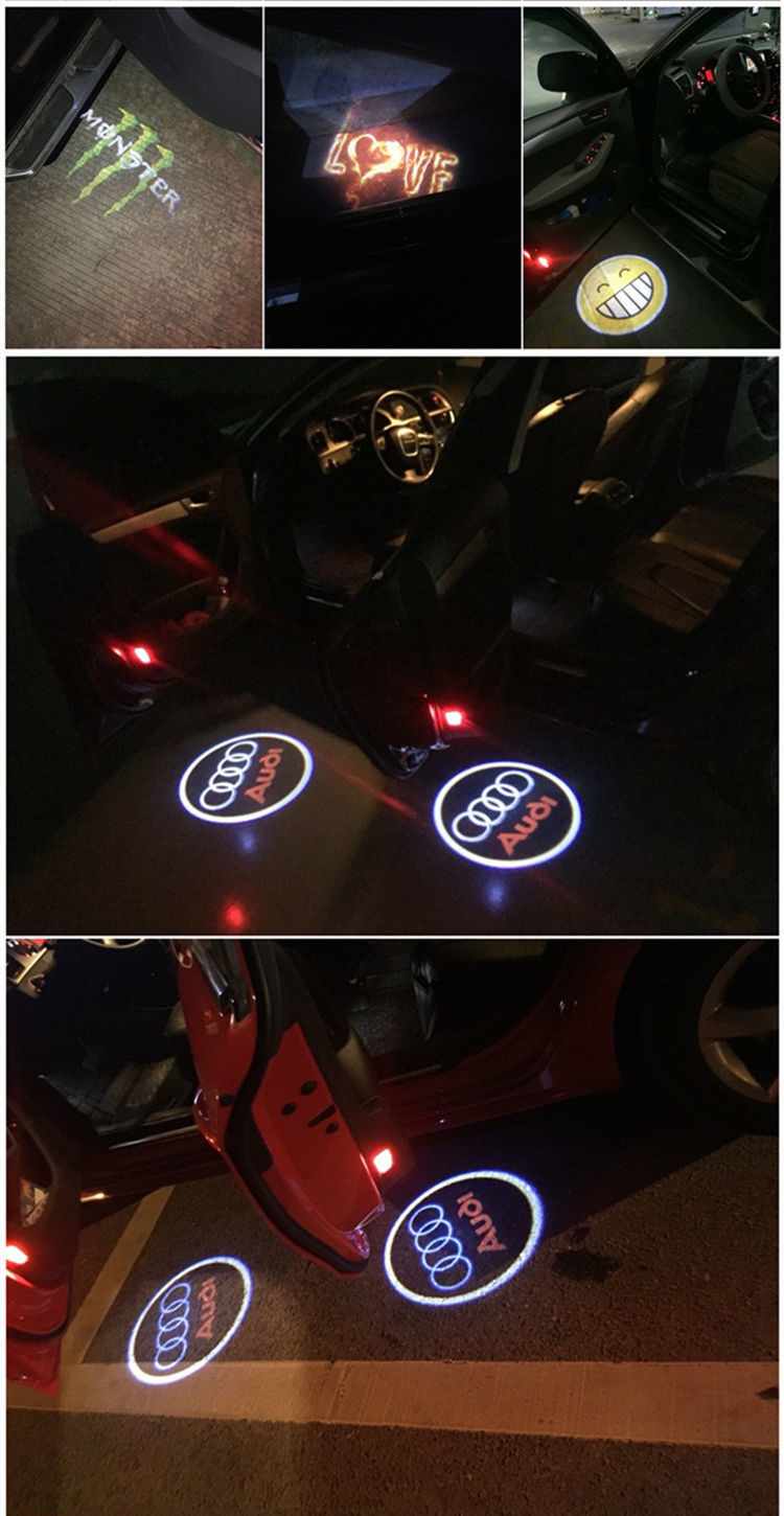 《奥迪迎宾灯新a6l a4l q5 q3 q7 a5 a7a3a8装饰车门投影氛围灯改装