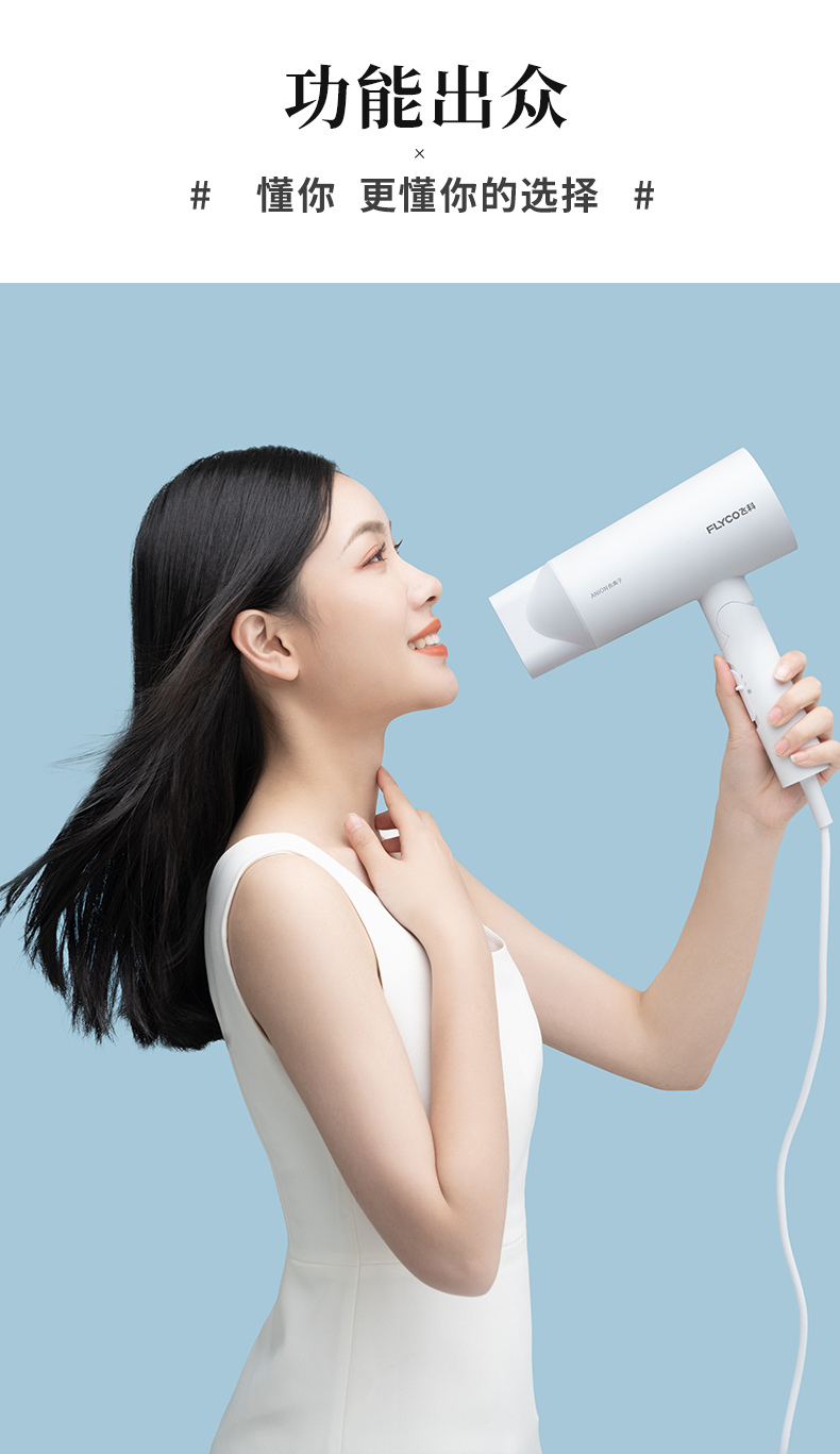 飞科(flyco)电吹风fh6276 飞科(flyco)网红电吹风机冷热风大功率 女家