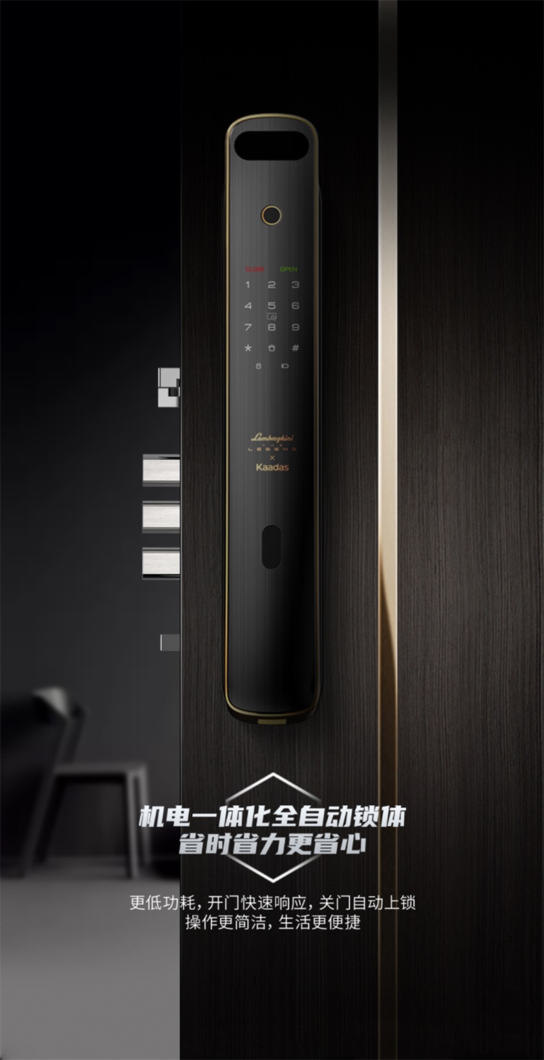 凯迪仕(kaadas)智能锁兰博基尼3d人脸识别全自动推拉式指纹锁(c店)