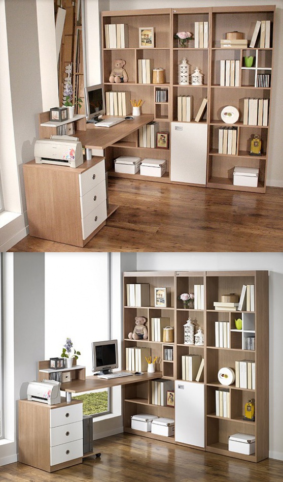 寻木匠电脑桌台式家用简约电脑桌转角书柜书桌书架组合办公桌写字台