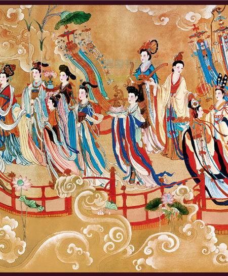 三希堂藏书任率英工笔重彩八十七神仙卷传统手工套印八十七神仙卷彩绘