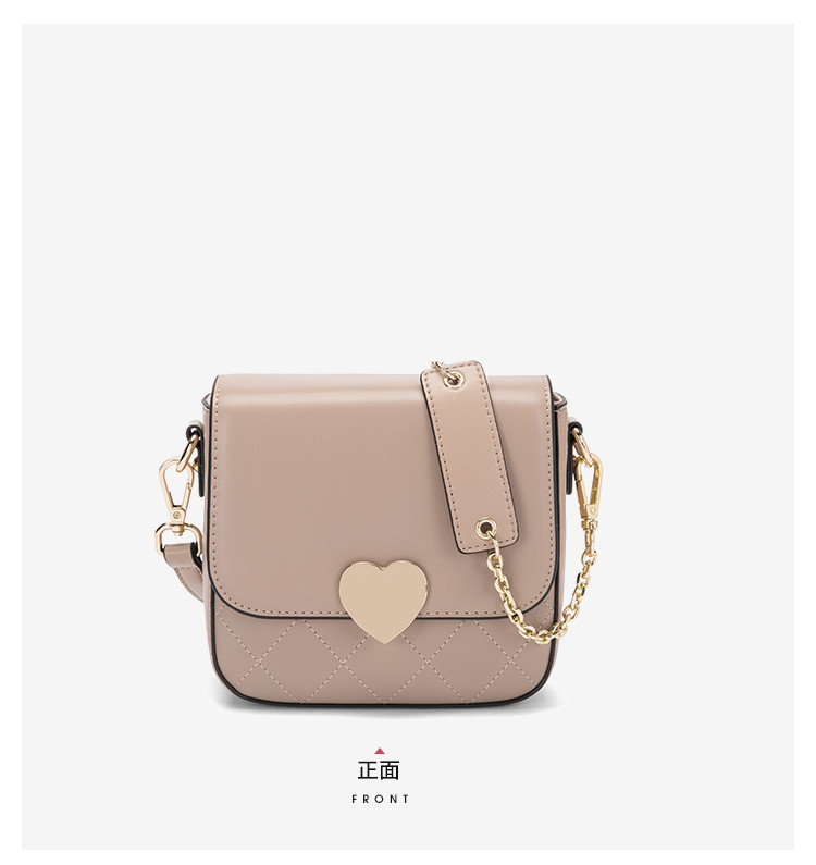 马克华菲爱心锁扣包新款女包简约单肩包手机包女式斜挎包