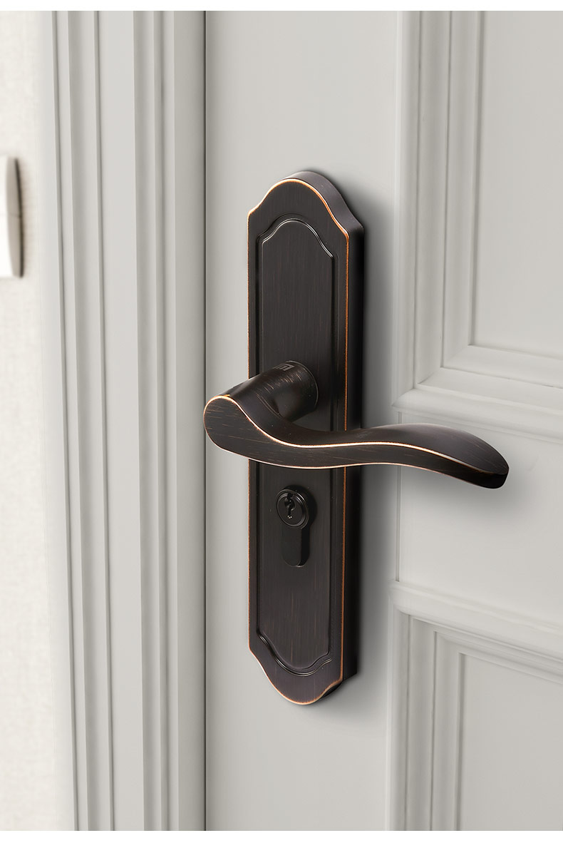 jingping门锁室内卧室家用通用型入户房间美式门把手锁具欧式门锁