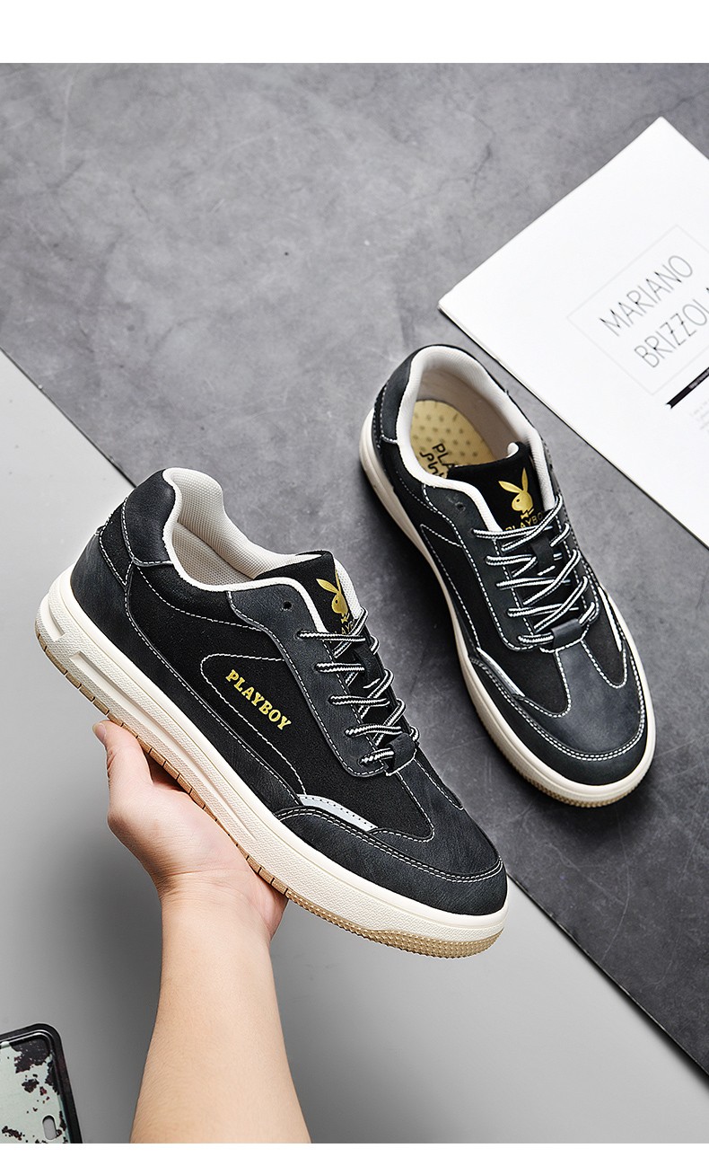 花花公子休闲鞋男鞋2021秋季新款板鞋男士休闲鞋男潮流鞋子男平底鞋男